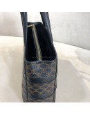 CELINE Vintage Black Macadam Monogram Small Tote Bag - GHW
