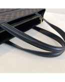 CELINE Vintage Black Macadam Monogram Small Tote Bag - GHW