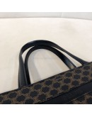 CELINE Vintage Black Macadam Monogram Small Tote Bag - GHW