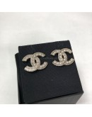 CHANEL CC Gold Stud Earrings with Diamantes (Year 2025)
