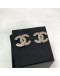 CHANEL CC Gold Stud Earrings with Diamantes (Year 2025)