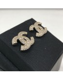 CHANEL CC Gold Stud Earrings with Diamantes (Year 2025)