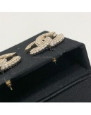 CHANEL CC Gold Stud Earrings with Diamantes (Year 2025)