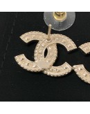 CHANEL CC Gold Stud Earrings with Diamantes (Year 2025)