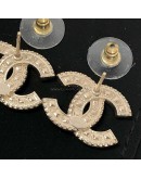 CHANEL CC Gold Stud Earrings with Diamantes (Year 2025)