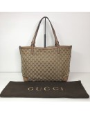 GUCCI GG Canvas in Light Brown Leather Large Tote Bag – GHW