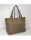 GUCCI GG Canvas in Light Brown Leather Large Tote Bag – GHW