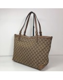 GUCCI GG Canvas in Light Brown Leather Large Tote Bag – GHW