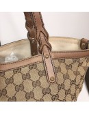 GUCCI GG Canvas in Light Brown Leather Large Tote Bag – GHW