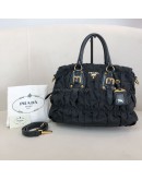 PRADA BN1336 Tessuto Gaufre Black Nylon Tote Bag with Shoulder Strap – GHW (Year 2011)