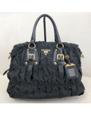 PRADA BN1336 Tessuto Gaufre Black Nylon Tote Bag with Shoulder Strap – GHW (Year 2011)