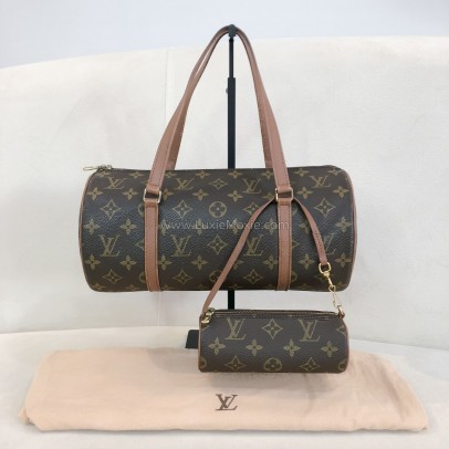 LOUIS VUITTON Monogram Vintage Papillon 30 Shoulder Bag with Mini Papillon – GHW