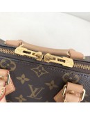 LOUIS VUITTON Monogram Speedy Bandouliere 20 Handbag with Beige Shoulder Strap – GHW (Microchip New Model)