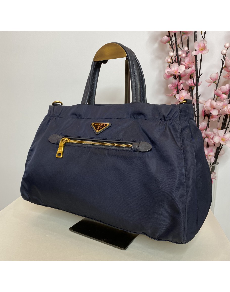 PRADA/ Prada nylon handbag B1843M TESSUTO-SAFFIANO-NERO: Real