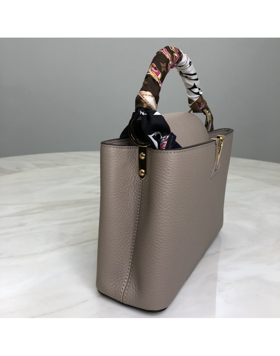 Louis Vuitton Black Taurillon Leather and Python Capucines PM Bag