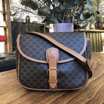 CELINE Vintage Macadam Monogram Crossbody Bag