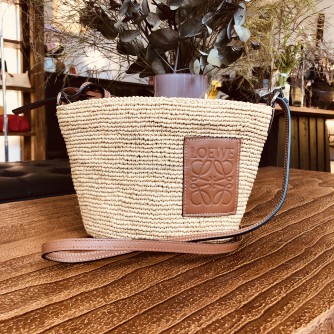 LOEWE Rafia Anagram Parrot Pochette Crossbody Bag