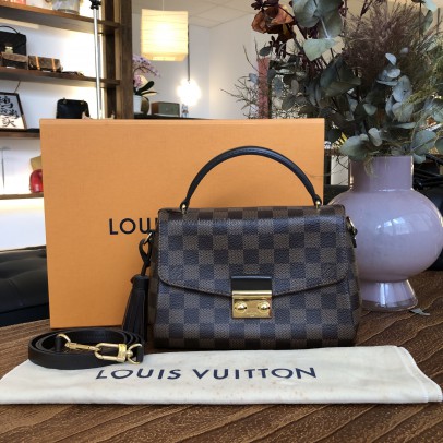 LOUIS VUITTON Damier Ebene Croisette Handbag with Shoulder Strap – GHW (Year 2019)