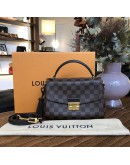 LOUIS VUITTON Damier Ebene Croisette Handbag with Shoulder Strap – GHW (Year 2019)
