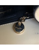 SALVATORE FERRAGAMO Small Gancini Kelly Handbag with Shoulder Strap in Beige Box Calf Leather – GHW
