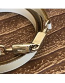 SALVATORE FERRAGAMO Small Gancini Kelly Handbag with Shoulder Strap in Beige Box Calf Leather – GHW
