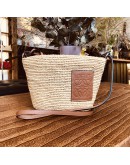 LOEWE Rafia Anagram Parrot Pochette Crossbody Bag
