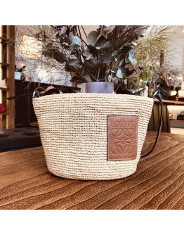 LOEWE Rafia Anagram Parrot Pochette Crossbody Bag