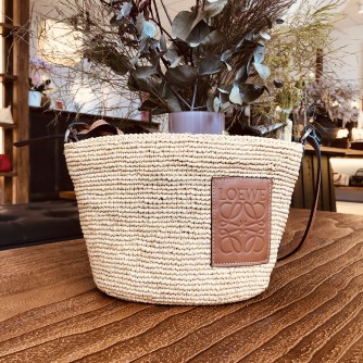LOEWE Rafia Anagram Parrot Pochette Crossbody Bag