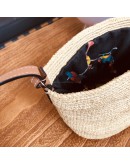LOEWE Rafia Anagram Parrot Pochette Crossbody Bag