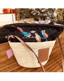 LOEWE Rafia Anagram Parrot Pochette Crossbody Bag
