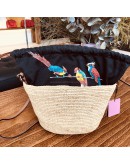 LOEWE Rafia Anagram Parrot Pochette Crossbody Bag