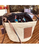 LOEWE Rafia Anagram Parrot Pochette Crossbody Bag