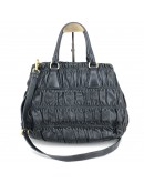 PRADA Nappa Gaufre Nero Black Lambskin Tote Bag with Shoulder Strap - GHW