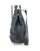 PRADA Nappa Gaufre Nero Black Lambskin Tote Bag with Shoulder Strap - GHW