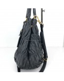 PRADA Nappa Gaufre Nero Black Lambskin Tote Bag with Shoulder Strap - GHW