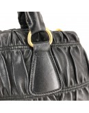 PRADA Nappa Gaufre Nero Black Lambskin Tote Bag with Shoulder Strap - GHW