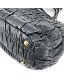 PRADA Nappa Gaufre Nero Black Lambskin Tote Bag with Shoulder Strap - GHW