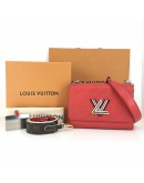 LOUIS VUITTON Twist MM Crossbody Bag in Red (Coquelicot) Epi Leather with extra Shoulder Strap - SHW