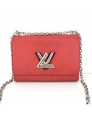 LOUIS VUITTON Twist MM Crossbody Bag in Red (Coquelicot) Epi Leather with extra Shoulder Strap - SHW