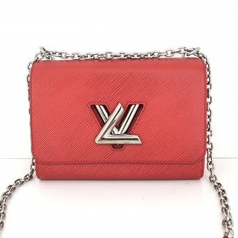 LOUIS VUITTON Twist MM Crossbody Bag in Red (Coquelicot) Epi Leather with extra Shoulder Strap - SHW