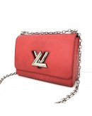 LOUIS VUITTON Twist MM Crossbody Bag in Red (Coquelicot) Epi Leather with extra Shoulder Strap - SHW