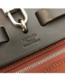 HERMES Herbag PM 31 Maroon Canvas with Dark Brown Calfskin Leather & PHW – Shoulder Bag Type (Stamp Square R – Year 2014)