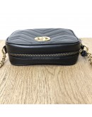 GUCCI GG Marmont Mini Camera Bag in Black Matelasse Chevron Leather – GHW