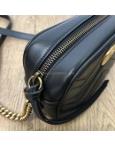 GUCCI GG Marmont Mini Camera Bag in Black Matelasse Chevron Leather – GHW