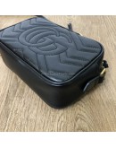 GUCCI GG Marmont Mini Camera Bag in Black Matelasse Chevron Leather – GHW