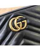 GUCCI GG Marmont Mini Camera Bag in Black Matelasse Chevron Leather – GHW