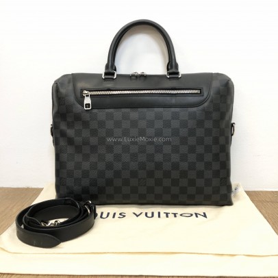 LOUIS VUITTON Damier Graphite Porte-Documents Jour Briefcase with Shoulder Strap – SHW