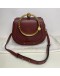 CHLOE Small Nile Bracelet Bag in Maroon Calfskin Leather with Shoulder Bag – Aged Gold Hardware
