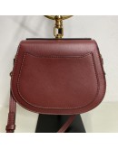 CHLOE Small Nile Bracelet Bag in Maroon Calfskin Leather with Shoulder Bag – Aged Gold Hardware