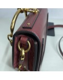 CHLOE Small Nile Bracelet Bag in Maroon Calfskin Leather with Shoulder Bag – Aged Gold Hardware